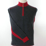 16秋冬季新款男士羊绒衫 红色男式拉链半高领加厚毛衣 保暖正品牌