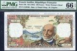 【PMG66EPQ】法属安德列斯 100法郎 全新UNC 纸币 外币