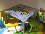出口原单 儿童幼儿园宝宝 实木制 学习游戏手工桌子 桌椅 餐桌