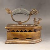 古董收藏品老黄铜古代用狮头大熨斗民国收藏古玩杂项老物件