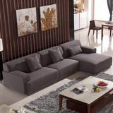 亚米斯布艺沙发组合可拆洗客厅转角 小户型全棉沙发北欧宜家实木