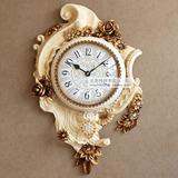 豪华欧式复古钟表挂钟客厅创意挂表静音摇摆钟个性装饰时钟艺术钟