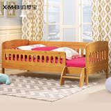 喜梦宝全实木儿童床带护栏 松木婴幼儿围栏矮床 1米单人小床家具