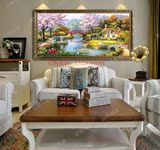 欧式纯手绘风景山水油画单幅装饰画田园客厅卧室书房抽象油画y828