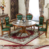 欧式餐桌椅组合大理石圆桌客厅4人6人饭桌实木客厅美式餐台家具