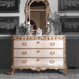 欧式餐边柜实木新古典后现代家具金银箔罗浮宫欧美定制 雕刻斗柜