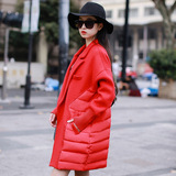 2015冬季新款女装 韩国韩版轻薄羽绒服女中长款宽松大码外套潮