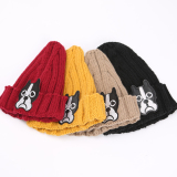 韩版2015秋冬新款儿童毛线帽子男女童牛角帽 宝宝加绒加厚套头帽