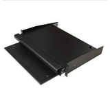 纵横机柜键盘抽屉   2U双层  抽拉式   ,黑色    深度340mm
