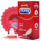 杜蕾斯热感超薄紧型12支装安全套正品避孕套男女性计生成人保健品