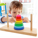 儿童叠叠圈乐高套塔汉诺塔儿童成人益智玩具智力解题通关传统玩具