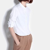 JZ欧美 外贸原单女装白衬衫女新品 长袖衬衣通勤简约 棉 剪标
