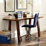 欧雅 美式工业风家具书桌多功能创意电脑桌复古怀旧纯实木书桌