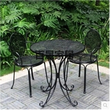 欧式铁艺餐桌椅三件套 阳台桌椅户外庭院花园桌椅 铁艺咖啡厅桌椅