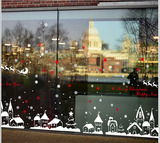 店面圣诞节日主题个性布置装饰雪花圣诞树小鹿老人玻璃墙贴纸0731