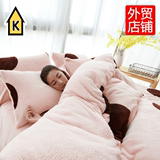 日韩版法莱绒珊瑚绒四件套加厚冬季保暖床单式1.5m1.8m 2.0米毛绒