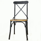 馨逸缘美式复古铁艺实木餐椅椅子电脑椅办公椅咖啡厅酒吧餐厅餐椅