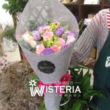 【Wisteria】红秀玫瑰紫桔梗叶上黄定制鲜花花束成都同城速递