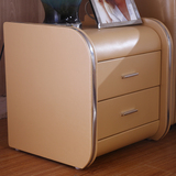 床头柜 皮质储物柜 现代简约 卧室家具柜子 可订制和床一样的颜色