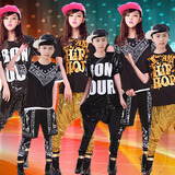 学生少儿童练功表演出服装爵士舞台HIPHOP男女裤子短袖嘻哈潮街舞