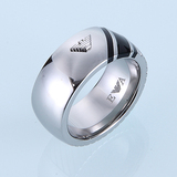 阿玛尼戒指专柜正品欧美大牌香港代购情侣对戒 时尚指环钛钢一对