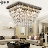 客厅吸顶灯长方形美式乡村水晶灯创意铁艺复古个性卧室灯具