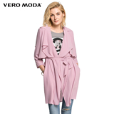VeroModa2016秋冬新款七分袖腰带设计轻薄雪纺风衣外套|316321508