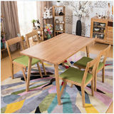 外贸尾单纯实木橡木餐桌 日式餐厅家具 简约宜家 1.3m餐桌