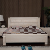 意特尔815现代简欧式全实木床老榆木床木头床1.8米双人大婚床特价
