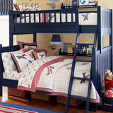 美式高低床子母床成人上下床全实木带护栏儿童床双层床公主床定制