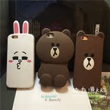 韩国iphone6手机壳卡通苹果6splus硅胶套6保护外壳立体可爱情侣5s