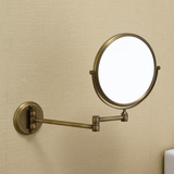 浴室壁挂旋转化妆镜折叠梳妆镜卫生间伸缩镜子双面推拉放大美容镜