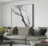 新中式黑白水墨壁画国画简约意境挂画客厅卧室大尺寸巨幅装饰画树