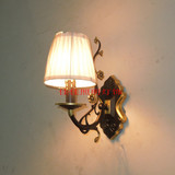 美式蜡烛布罩铁艺床头壁灯镜前灯卧室书房客厅墙面壁灯铁艺单头灯