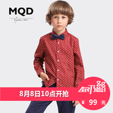 MQD童装儿童衬衫长袖中大童男童衬衫春秋儿童波点长袖衬衫衬衣