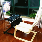 移动升降台式电脑桌床上用悬挂简易支架桌旋转站立床边懒人桌组装