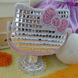 化妆镜韩国KT猫镜子水钻镜子可爱 DIY创意生日礼物台式镜子 随身