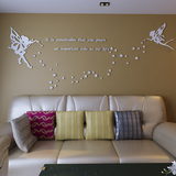 精灵3D水晶亚克力立体墙贴卧室温馨背景墙客厅沙发电视墙装饰包邮