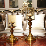 欧式新古典烛台复古奢华摆件创意浪漫餐桌蜡烛台金属铜色装饰品