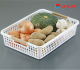 日本进口Sanada厨房整理收纳筐蔬菜水果置物篮A4文件整理筐D5031