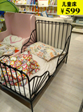 南京上海南京宜家家居代购ikea 米隆可加长调节儿童床铁艺伸缩床