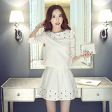 2015秋冬装新款韩版气质修身两件套裙CCDD专柜正品圆领长袖连衣裙
