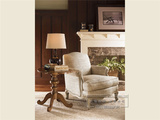 高档美式新古典实木单个小沙发 新款欧式雕花老虎椅休闲椅家具