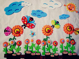 幼儿园教室墙面布置装饰环境布置主题墙材料用品 菊花昆虫组合图