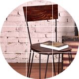 美式Loft餐椅铁艺实木咖啡厅餐厅桌椅组合 奶茶店酒吧复古彩色椅