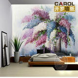 复古欧式大型壁画艺术花卉抽象墙纸客厅电视背景墙壁纸油画墙纸
