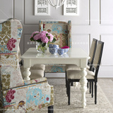 欧式时尚白色餐桌椅子组合  美式新古典后现代别墅餐厅餐桌可定制