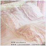 LACESHABBY韩国高级定制马卡龙梦幻紫法式蕾丝婚庆床品床盖床罩