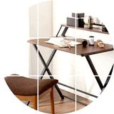 家逸简易可折叠 笔记本电脑桌台式家用办公桌书桌书架组合学习桌
