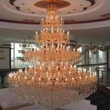 大型复式楼客厅灯具豪华欧式水晶吊灯现代金色别墅酒店会所工程灯